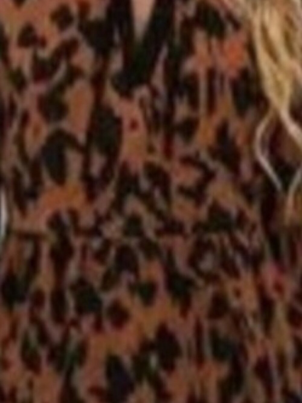 Leopard Tie Neck Long Sleeve Dress